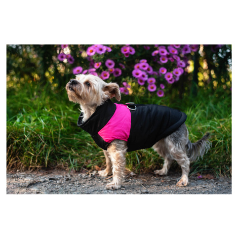 Vsepropejska Slim-rainy obleček pro psa na zip Barva: Černo-růžová, Délka zad (cm): 35, Obvod hr
