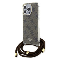 Pouzdro Guess IML 4G Printed Crossbody Apple iPhone 15 PRO Brown