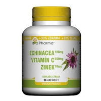 Echinacea 100mg+vit.c 500mg+zinek10mg Tbl.90+30