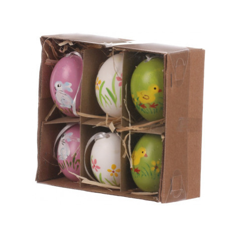 Velikonoční dekorace Malovaná vajíčka, 6 ks, barevná Asko