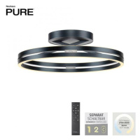 PAUL NEUHAUS LED stropní svítidlo PURE Loop šedá dálkový ovladač 2700-5000K PN 6552-15