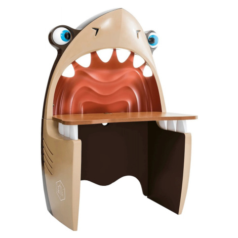 Psací stůl ve tvaru žraloka jack - hnědá/béžová