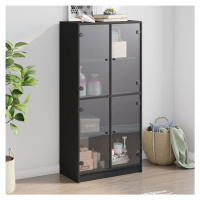 vidaXL Highboard s dvířky černý 68 x 37 x 142 cm kompozitní dřevo