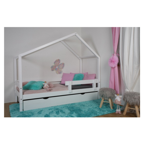 Vyspimese.CZ Dětská postel Elsa se zábranou-jeden šuplík Rozměr: 80x180 cm, Barva: bílá
