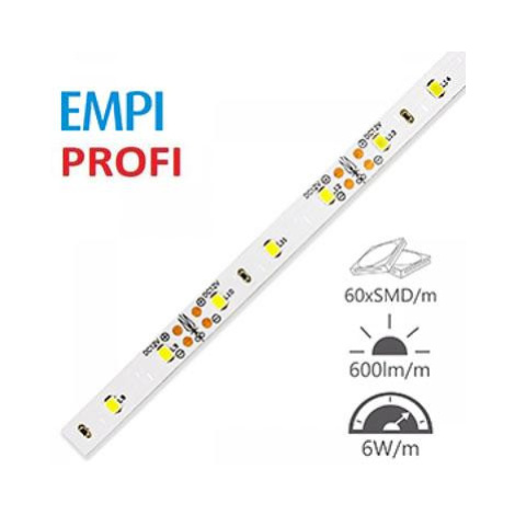 LED pásek 12V PROFI 5m 6W/m 60ks/m 2835 STUDENÁ BÍLÁ Epiled