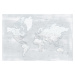 Mapa Rustic distressed detailed world map in cold neutrals, Blursbyai, (40 x 26.7 cm)