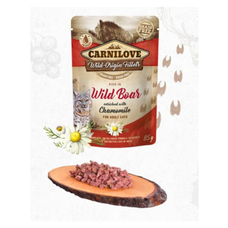 CARNILOVE cat kapsa ADULT WILD Boar/chamomile - 24x85g