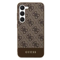 Guess hard silikonový obal Samsung Galaxy S24 PLUS brown 4G Stripe Collection