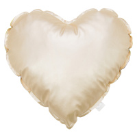 Cotton & Sweets Lesklý polštář srdce zlatá 42x26cm