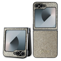 Guess PC/TPU Glitter Flakes Metal Logo kryt Samsung Galaxy Z Flip 6 zlatý