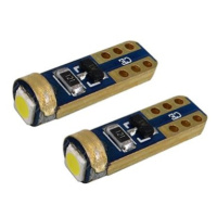 SEFIS LED žárovka T5 3030 1SMD pro podsvícení budíků palubní desky - bílá 2ks