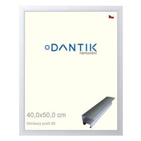 DANTIK rámeček 40 × 50, ALU profil 7005 Stříbrný matný plexi čiré