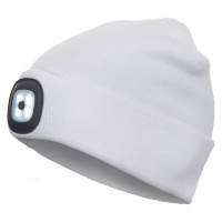 Zimní pletená čepice s LED lampou DEEL LED, bílá