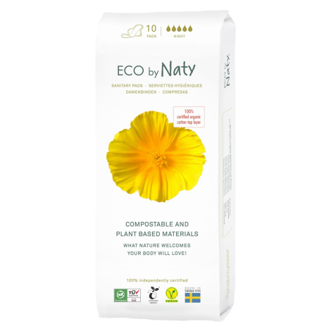 Eco Naty Dámské ECO vložky Naty - noční (10 ks) Eco by Naty