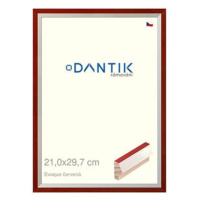 DANTIK rámeček 21 × 29,7, EVOQUE červený sklo čiré