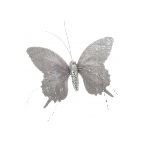 Závěsná dekorace Motýl 16 cm, šedá látka Asko