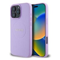 Guess PU Grained Classic Logo MagSafe Zadní Kryt pro iPhone 16 Pro Max Purple