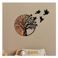 Nástěnná dekorace 71x92 cm strom dřevo/kov