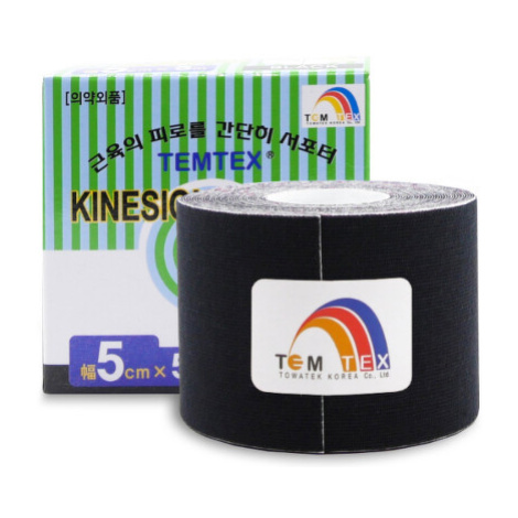 TEMTEX kinesio tejpovací páska černá 5cmx5m