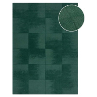 Ručně tkaný vlněný koberec v petrolejové barvě 200x290 cm Demi Check Ombre – Flair Rugs