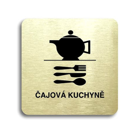 Accept Piktogram "čajová kuchyně" (80 × 80 mm) (zlatá tabulka - černý tisk bez rámečku)