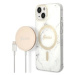 Kryt Guess Case + Charger Set iPhone 14 Plus 6,7" white hard case Marble MagSafe (GUBPP14MHMEACS