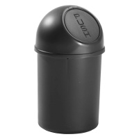 helit Samozavírací nádoba na odpadky z plastu, objem 6 l, v x Ø 375 x 216 mm, černá, bal.j. 6 ks
