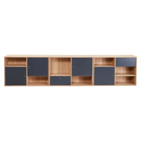 Černá nízká komoda v dekoru dubu 267x61 cm Mistral - Hammel Furniture
