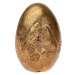 Dekorační zlaté vajíčko s ptáčky, 6 x 10 cm