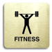 Accept Piktogram "fitness III" (80 × 80 mm) (zlatá tabulka - černý tisk bez rámečku)