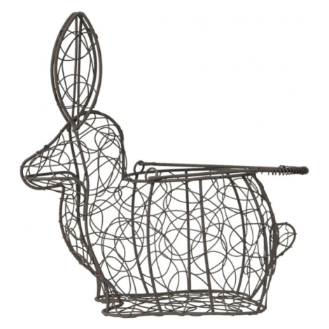 Hnědý dekorační drátěný košík ve tvaru králíka – 26x15x28 cm Clayre & Eef
