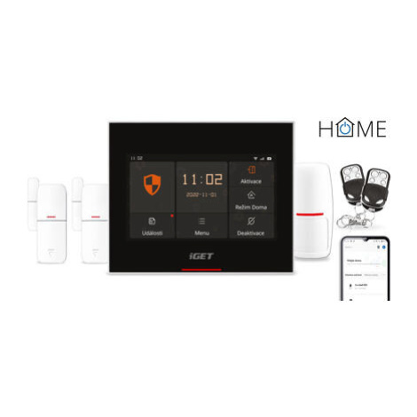 iGET HOME X5 - Inteligentní Wi-Fi/GSM alarm, v aplikaci i ovládání IP kamer a zásuvek, Android, 