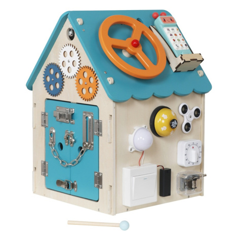 2Kids Toys Montessori Activity board Domeček tyrkysový