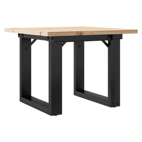 vidaXL Konferenční stolek s O rámem 50x50x35 cm borové dřevo a ocel