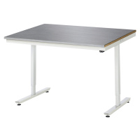 RAU Psací stůl s elektrickým přestavováním výšky, deska z ušlechtilé oceli, výška 720 - 1120 mm,