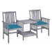 Zahradní židle se stolkem akácie / látka Dekorhome Světle modrá,Zahradní židle se stolkem akácie