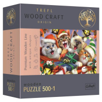 Trefl Wood Craft Origin Puzzle Vánoční kočky 501 dílků - dřevěné