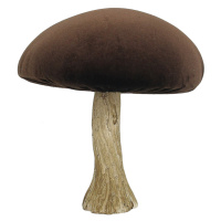 Dekoria Dekoracja Velvet Mushroom 17 cm brown, 16x17 cm