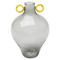 KARE Design Skleněná váza Amore Handle - šedá, 23cm