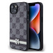 Pouzdro DKNY PU Leather Checkered Pattern and Stripe zadní kryt Apple iPhone 14 Black