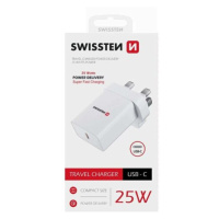 SWISSTEN Adaptér 230 V/25 W 1x USB-C, bílá