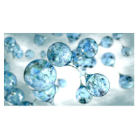 Fotografie 3d molecules of water concept background, smirkdingo, 40 × 22.2 cm