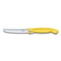 Victorinox skládací svačinový nůž Swiss Classic, žlutý, vlnkované ostří 11cm