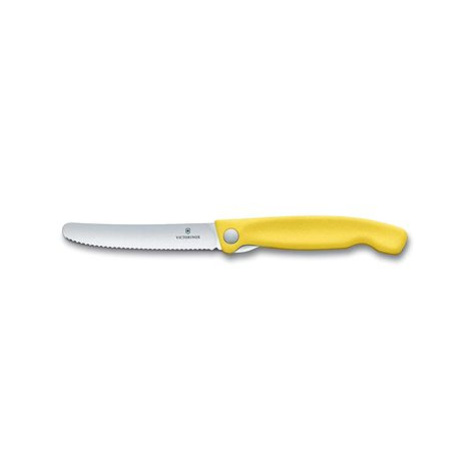 Victorinox skládací svačinový nůž Swiss Classic, žlutý, vlnkované ostří 11cm