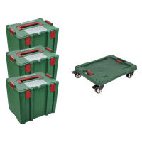 Sada Stack-it kufrů na nářadí XL a Stack-it transportního vozíku, 4dílná