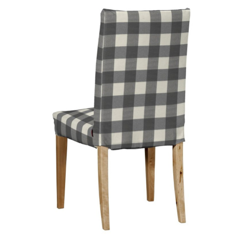 Dekoria Potah na židli IKEA  Henriksdal, krátký, šedá kostka velká, židle Henriksdal, Quadro, 13