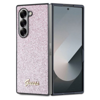 Guess PC/TPU Glitter Flakes Metal Logo kryt Samsung Galaxy Z Fold 6 růžový