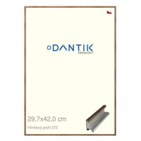 DANTIK rámeček 29,7 × 42, ALU profil 7273 Dýha wenge plexi čiré