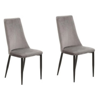 Sada dvou sametových jídelních židlí v šedé barvě CLAYTON, 116548