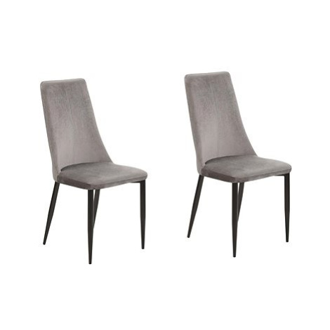 Sada dvou sametových jídelních židlí v šedé barvě CLAYTON, 116548 BELIANI